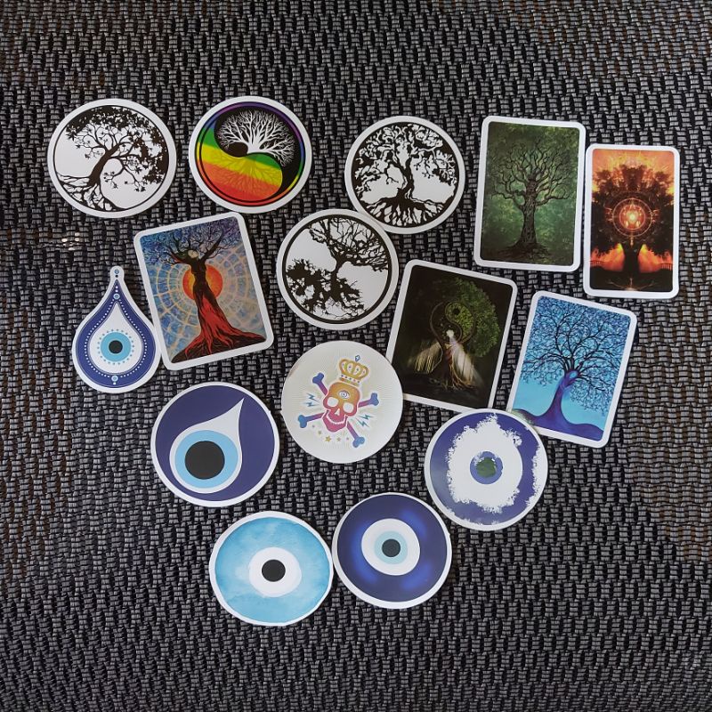 tree of life and evil eye stickers ( 15 pcs) | Shopee Philippines