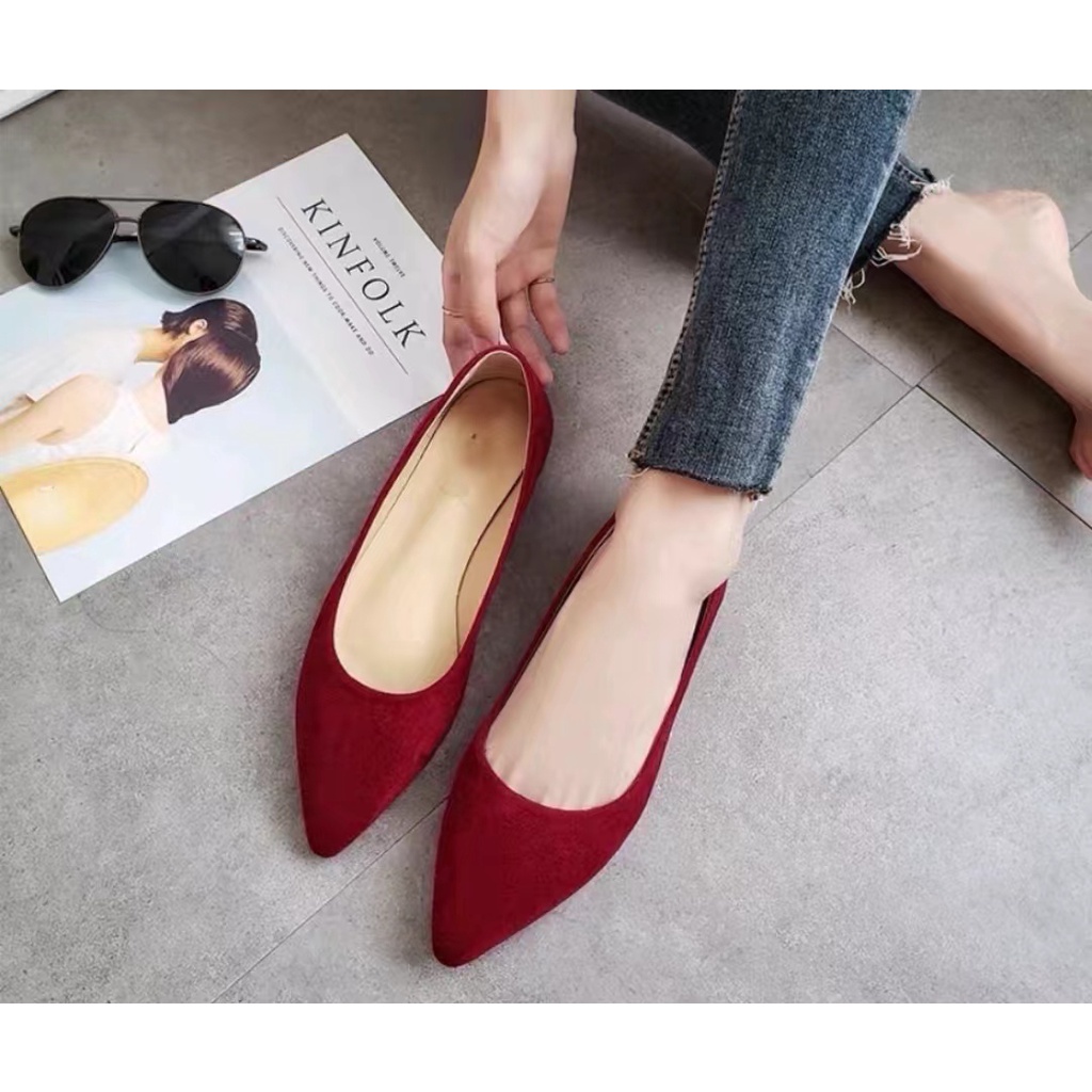 NOBLESSE Korean Pointed Toe Black Office Work Block Chunky Heels Shoes ...