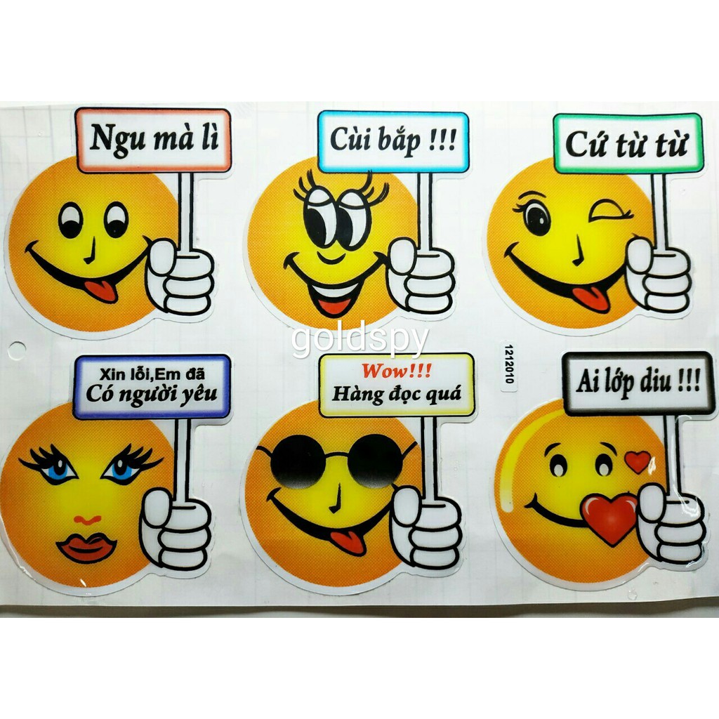 Motorcycle Sticker - CUTE 3-layer Smiley Face Decal (price for 1 piece ...