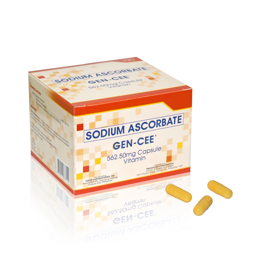 SODIUM ASCORBATE Gen-Cee 562.50mg Capsule Vitamin (sold per piece ...