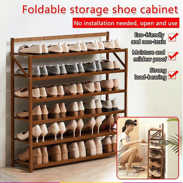 Multi-storey Installation-free Folding Shoe Rack Simple Dustproof Shoe ...