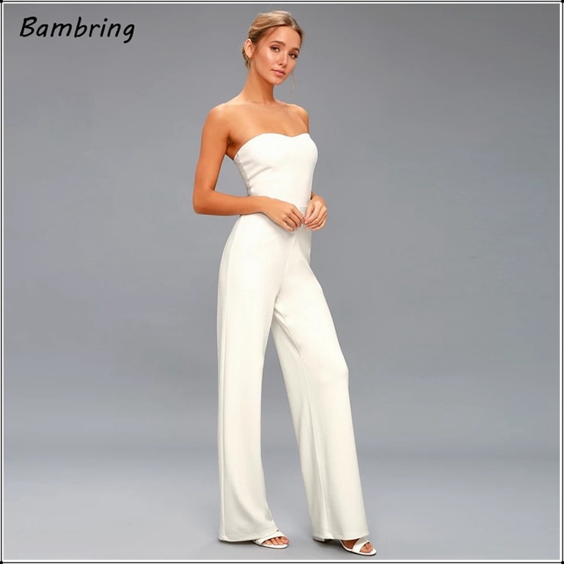 White cheap tube jumpsuit