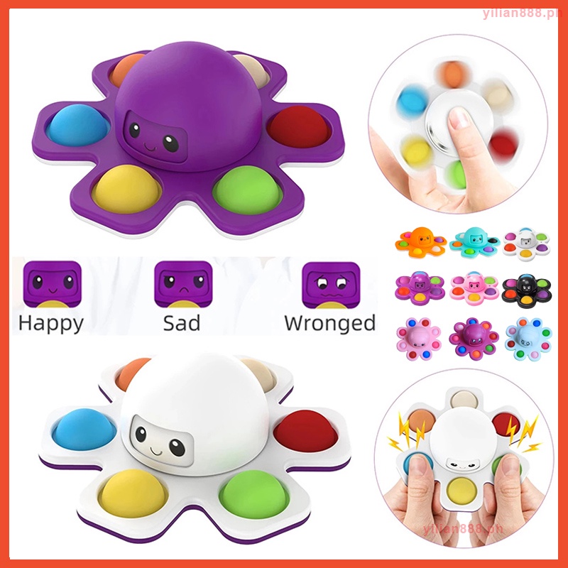 Flip Octopus Pop It Toy Fidget Spinner Toys Anti Stress Hand Fingertip ...