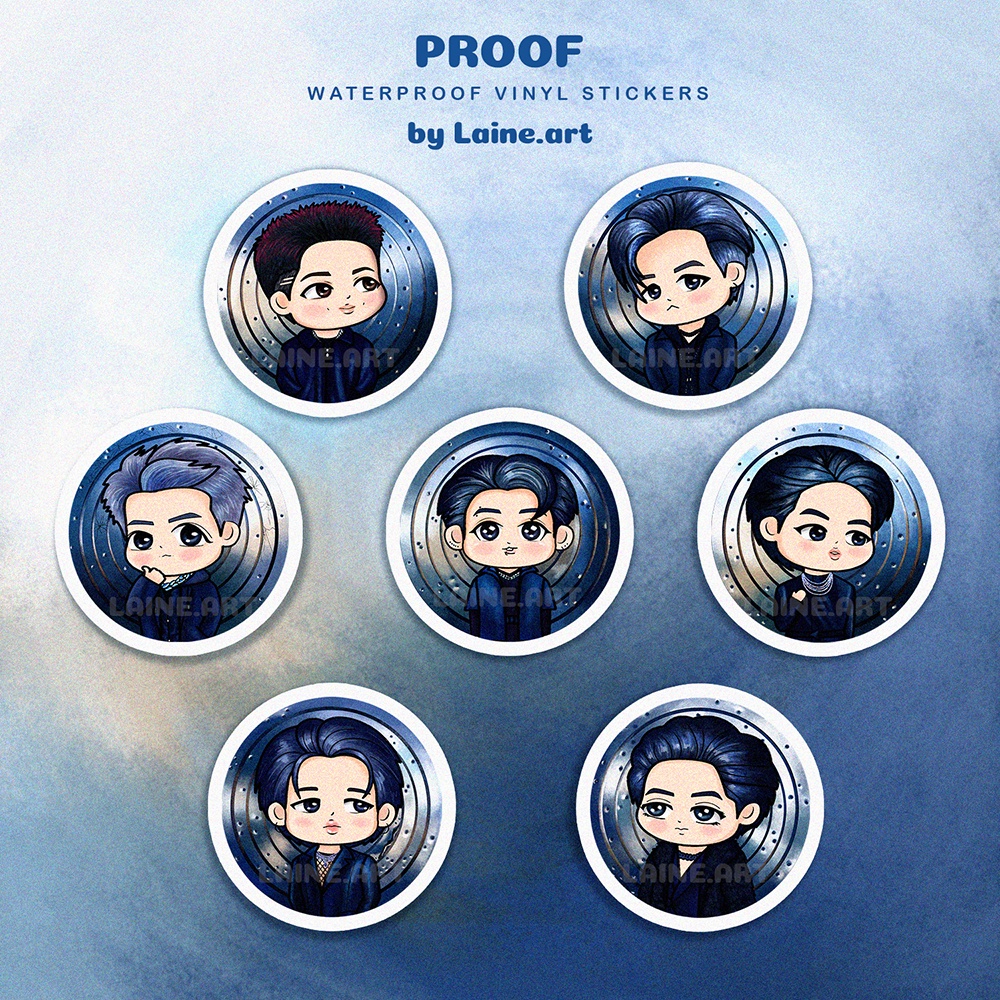 (7pcs per pack) BTS Proof Sticker | Waterproof Vinyl Glitter / Matte ...