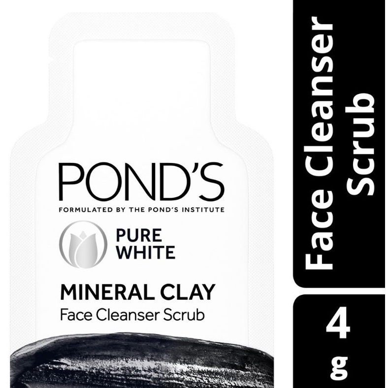 PONDS PURE WHITE MINERAL CLAY FACIAL CLEANSER 4G SACHET Shopee