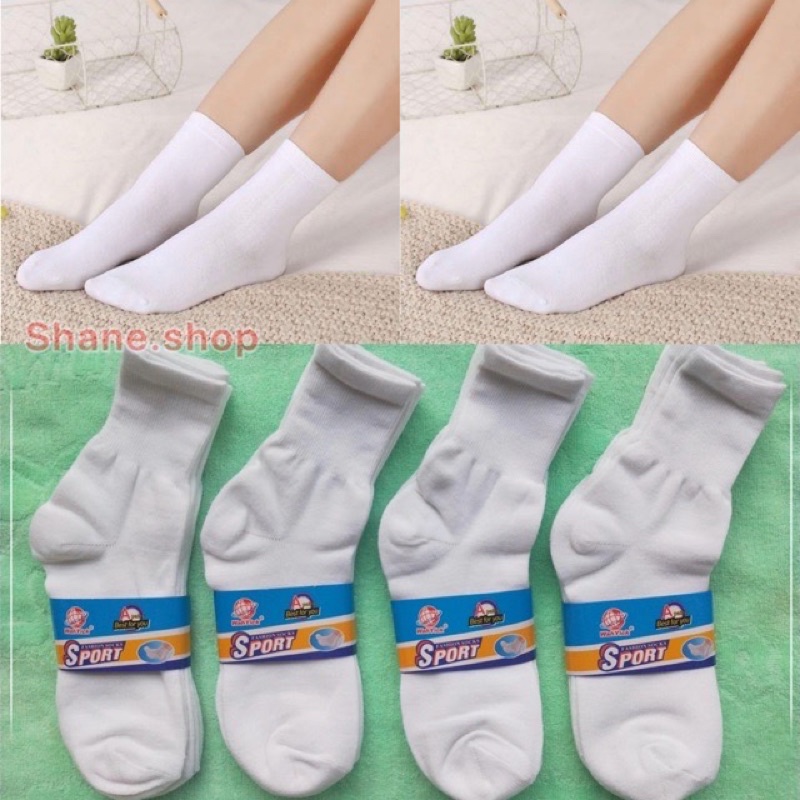 Shane 3Pairs or 12 Pairs High socks Cotton socks Black and White color ...