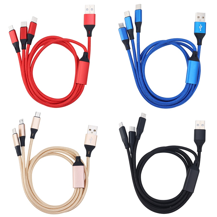 in Fast Charging Nylon Braided Wire Cord Android Micro Type C IPH Quick  Charger Cable USB Data