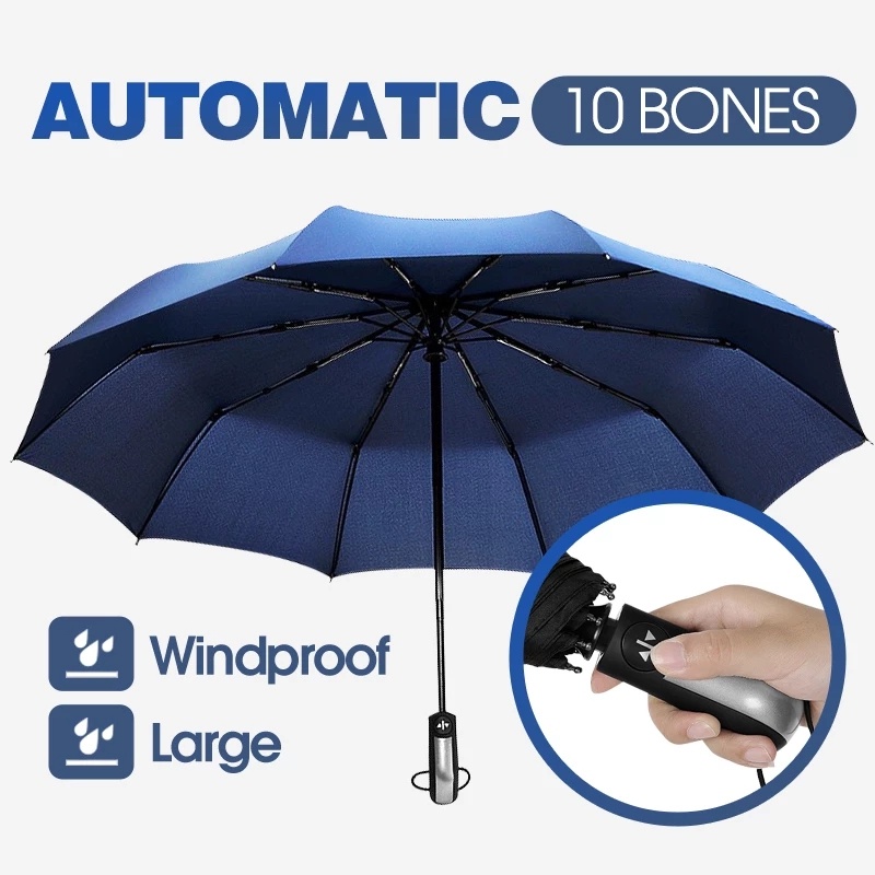 10ribs automatic umbrella with uv/sun protection wind proof Shopee