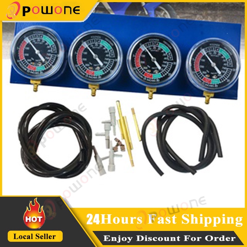 4 Cylinder Motorcycle Carburetor Synchronizer Vacuum Gauges Tool Carb