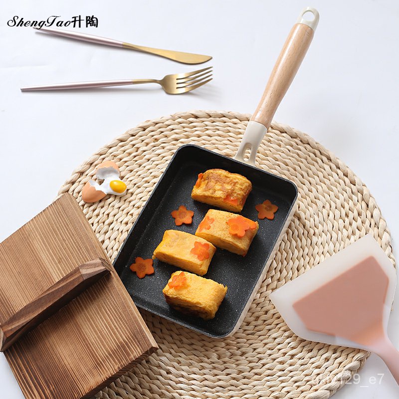 Pans JapaneseStyle Tamagoyaki Frying Pan Thick Egg Burning Flat Non