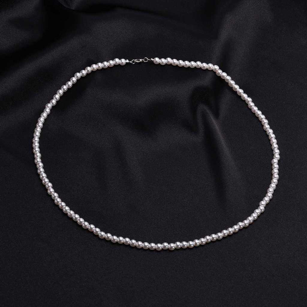 Vnox Pearl Necklace for Men,White Pearl Necklace for Women,Round Pearl ...