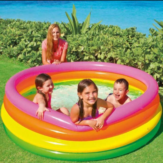 Intex rainbow swimming pool 168cm x 46cm (56441) | Shopee Philippines