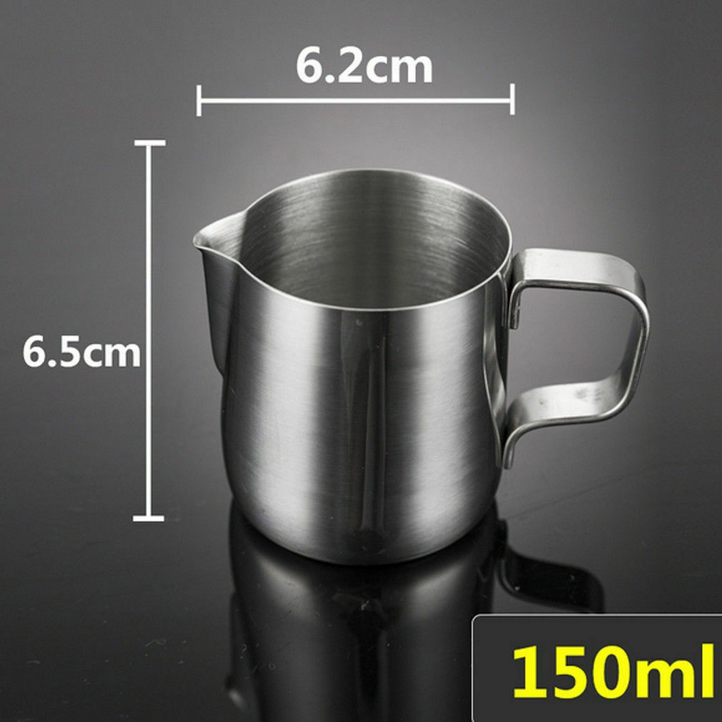 Stainless steel sparkling milk jug espresso coffee steam barista craft ...