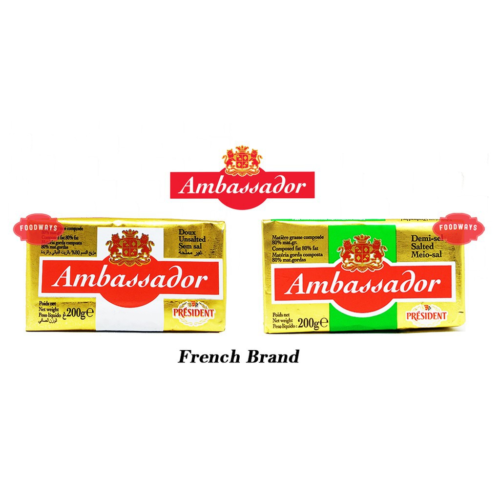 President Ambassador Unsalted / Salted Butter 200g Shopee Philippines