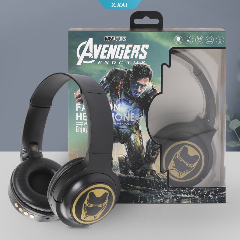 Marvel Headset Iron Man Bluetooth 5.0 Plug In Wireless Headset Spider