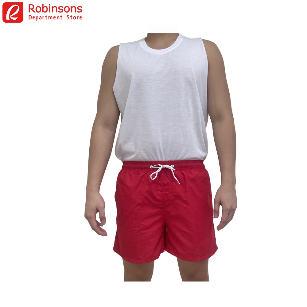 Men's Plain Swim Shorts (Red) Shopee Philippines