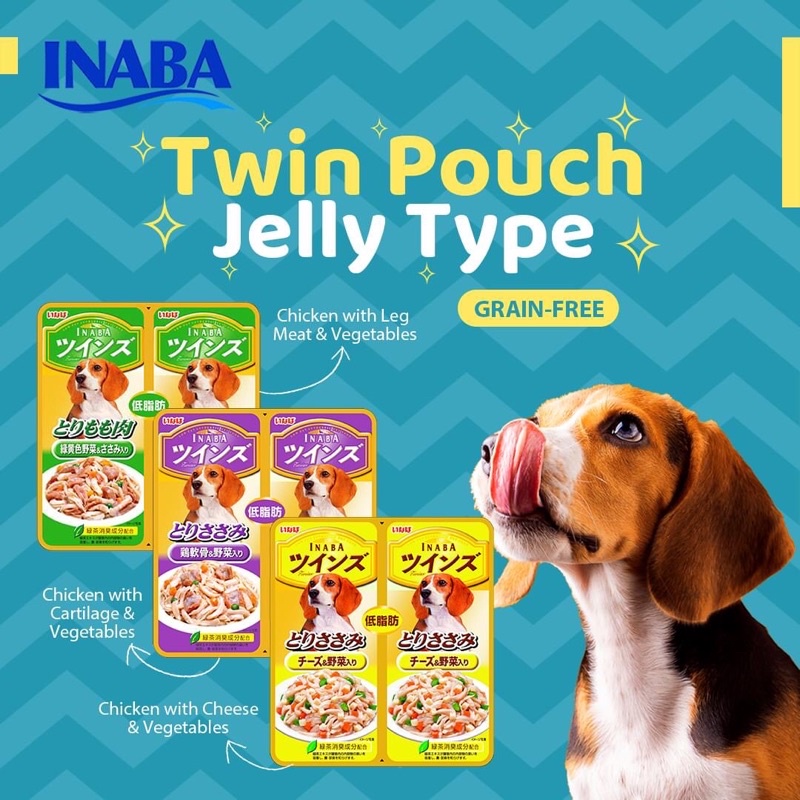 INABA Twin Pouch Jelly for DOGs (40gx2) 🇯🇵 Shopee Philippines