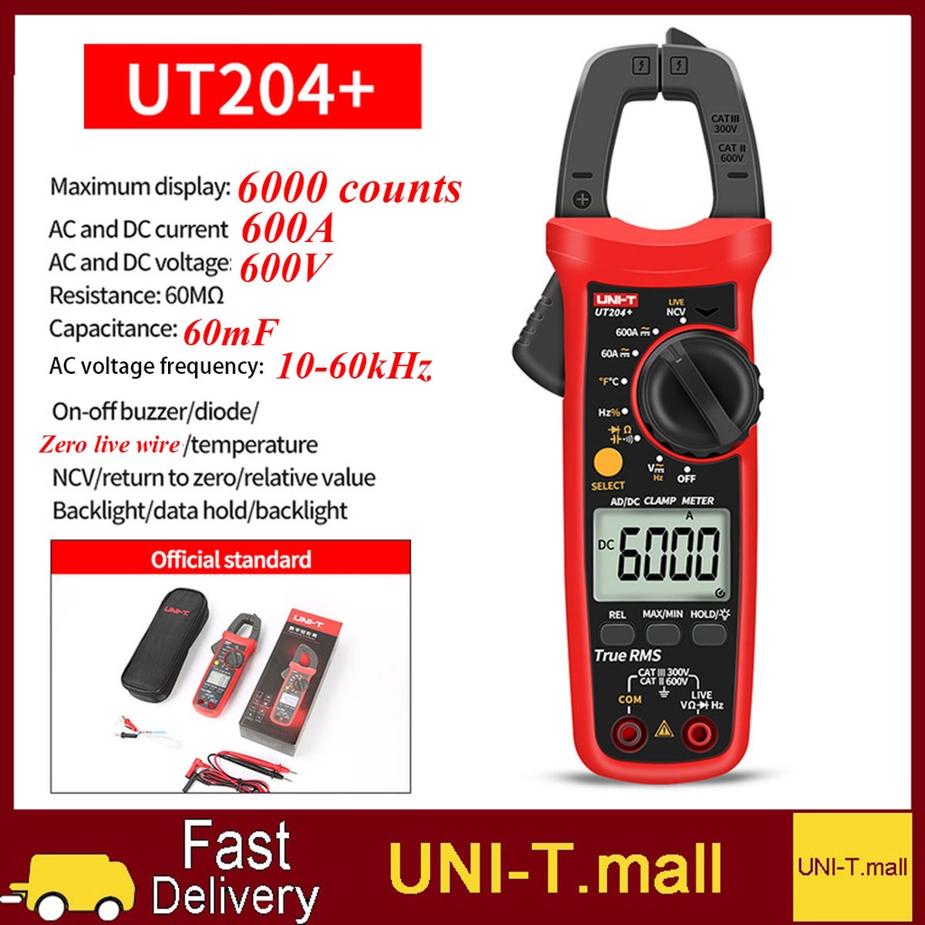 UNIT Original UT204+ Digital clamp meter auto range true RMS