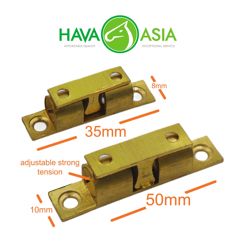 HavaAsia Double Ball Brass Catches Hardware Door Latch 1 Pair
