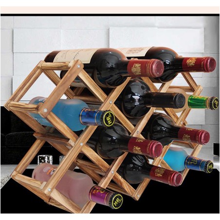 Folding Pine Wine Rack Creative Wine Rack Solid Wood Display Rack ...