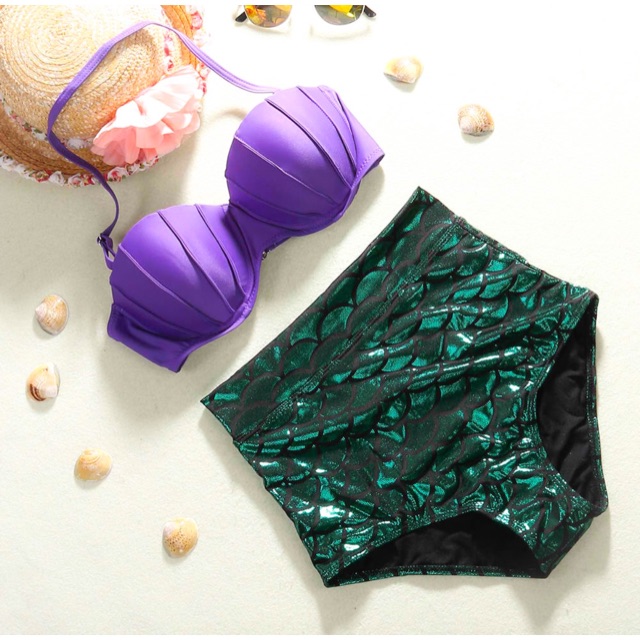 Ariel Mermaid Clam Shell High Waist Bikini Shopee Philippines