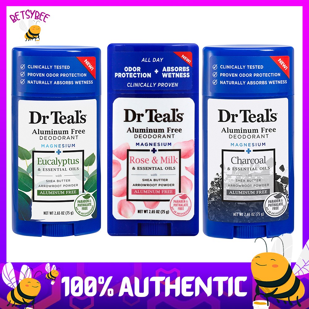 Dr. Teal's Deodorant with Essential Oils Eucalyptus / Charcoal 75g ...