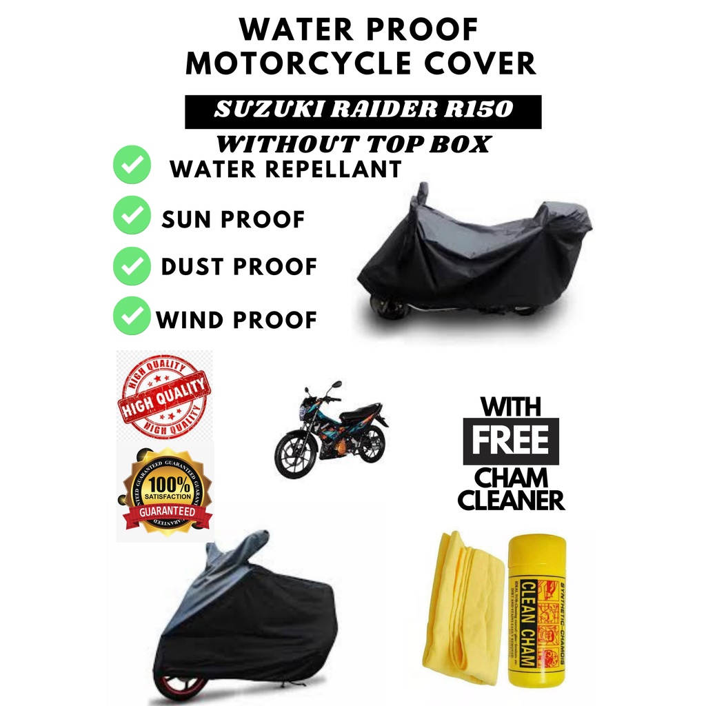 SUZUKI RAIDER R150 MOTORCYCLE COVER WITH FREE CHAM CLEANER (COD ...