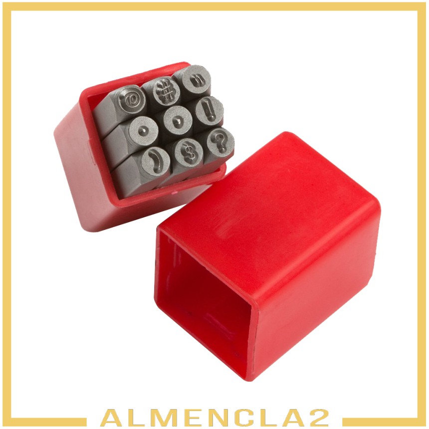 [almencla2] 9pcs 4mm Symbol Stamp Set Punches Metal Stamping Tool 