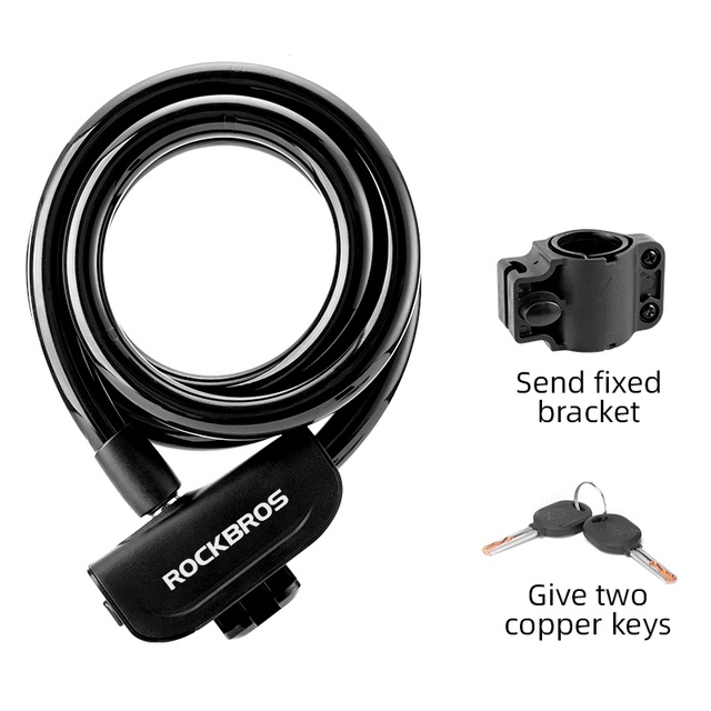 【PH Delivery】ROCKBROS Anti Theft Bike Lock Portable Cable Ring Shopee