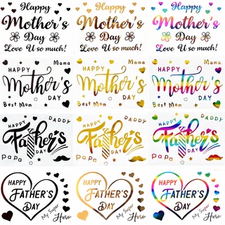 Happy Father's Day Stickers 64pcs/4 sheets Hat Beard Letters Art Decal 