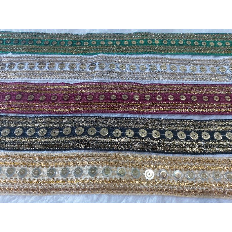 Beautiful sequin thread Indian lace | Shopee Philippines