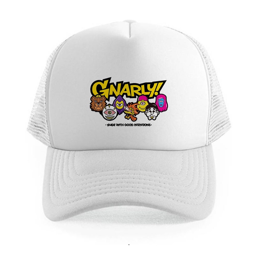 GNARLY Mesh Net Cap | QUALITY PRINTING NETCAP ALL WHITE | Shopee ...