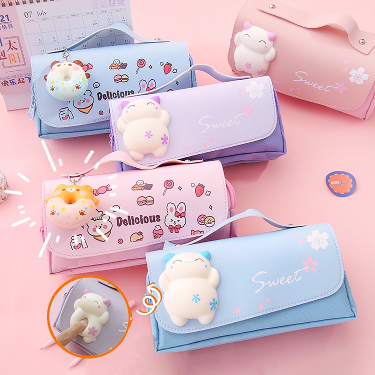 Cute Cartoon Pencil Case Pen Case With Relaxing Toys Large Capacity ...