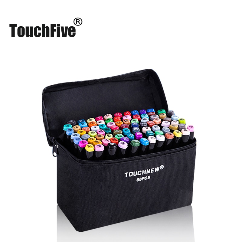 TouchFIVE Art Marker Pen Set 30/40/60/80Colors Brush Markers Animation ...