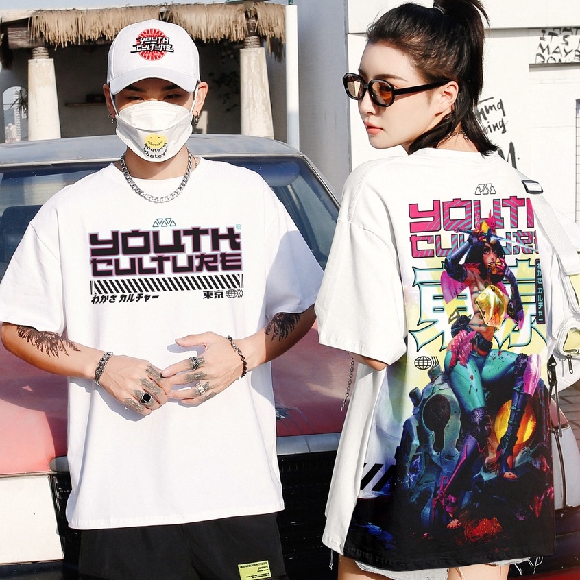 YOUTH CULTURE® NEON SAMURAI T-SHIRT UNISEX TRENDY HIP GRAPHIC TEE ...