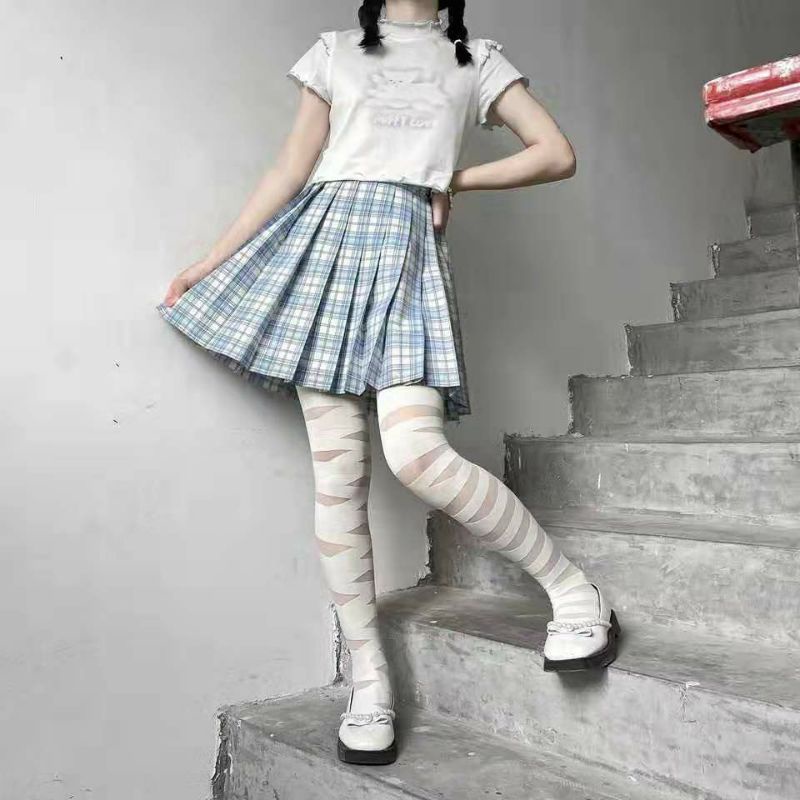 Women's 140D Floral Print Velvet Opaque Tights - Harajuku Lolita Style Pantyhose 5 thumbnail image