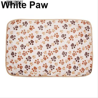 Cat Dog Puppy Pet Bone Paw Print Warm Coral Fleece Mat Soft Blanket Bed ...