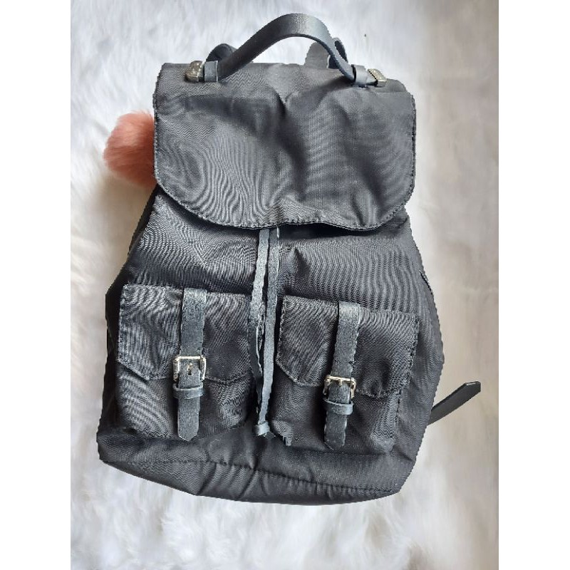 Zara Black Nylon Backpack Shopee Philippines