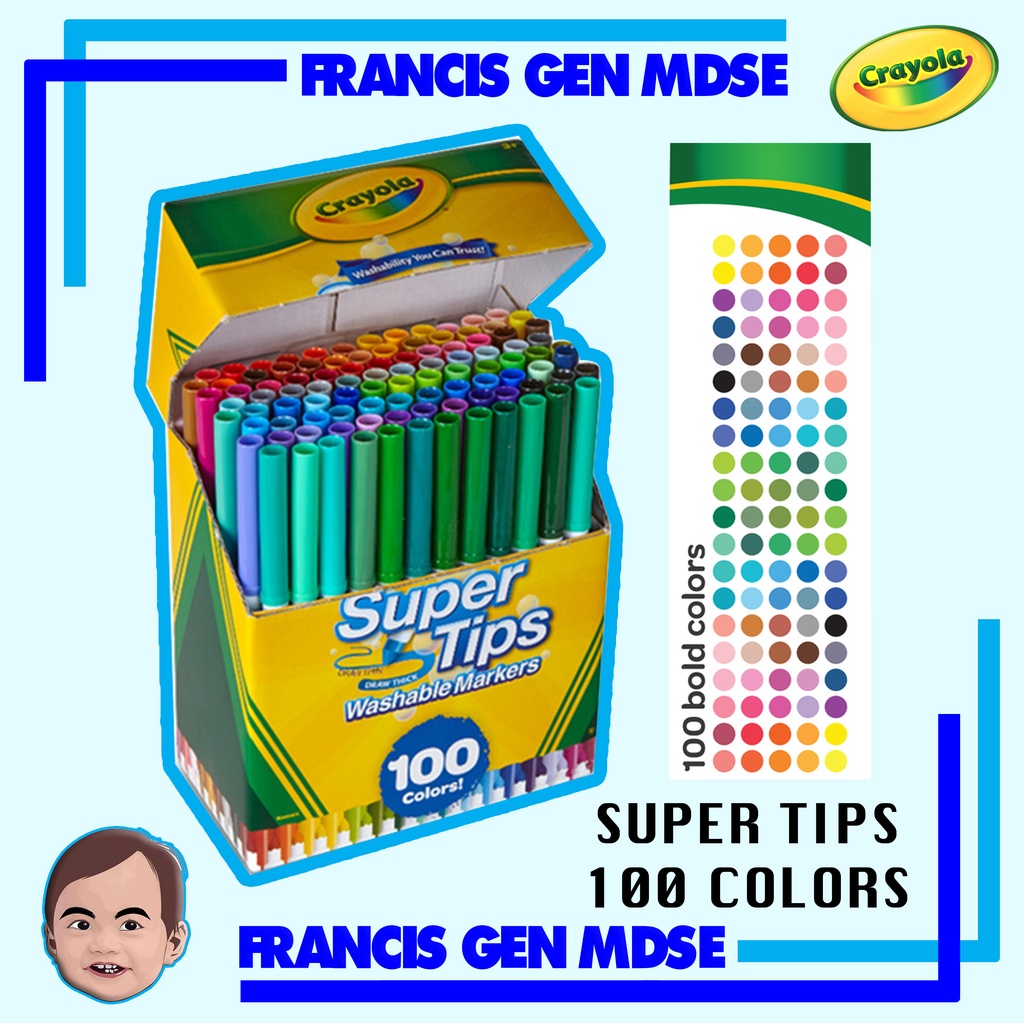 CRAYOLA Super Tips Washable Markers [100 Colors]