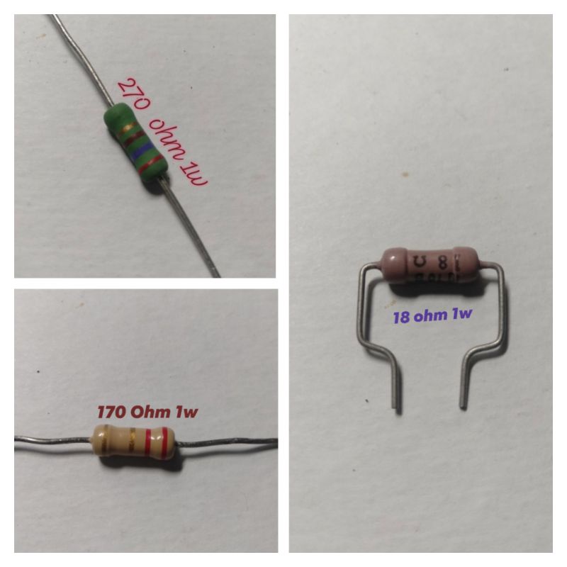 (5 pieces) RESISTOR 270 ohm/170 ohm/18 ohm 1w | Shopee Philippines