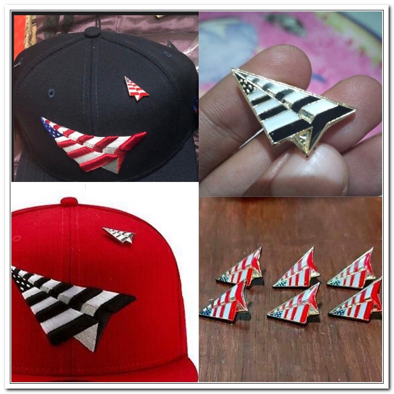 NE New Era NewERA Paper Plane Logo Pin Pins Cap Hat Bags Jacket Shirt Shopee Philippines