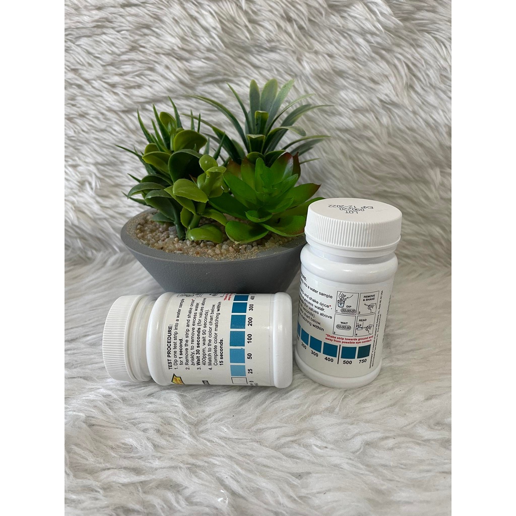 WaterWorks Free Chlorine Test Strips - 0-750ppm Range, 50 Strips For Pool & Water Testing