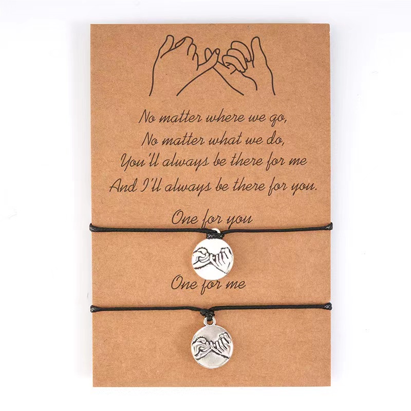 [Maii] 2pc/Set Charm Heart Bracelet for Friendship Couple Unisex Wish ...