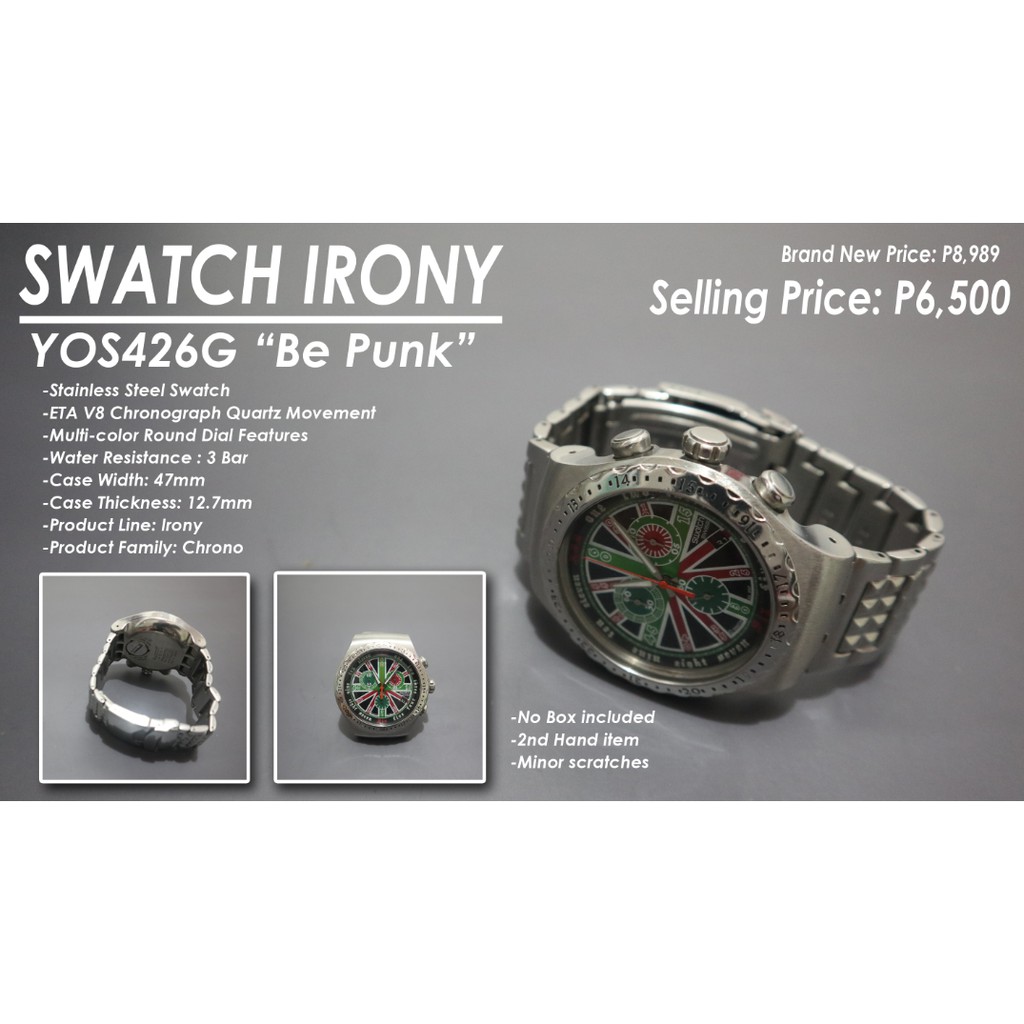 Swatch Irony YOS426G Be Punk (For Big Guy!) | Shopee Philippines
