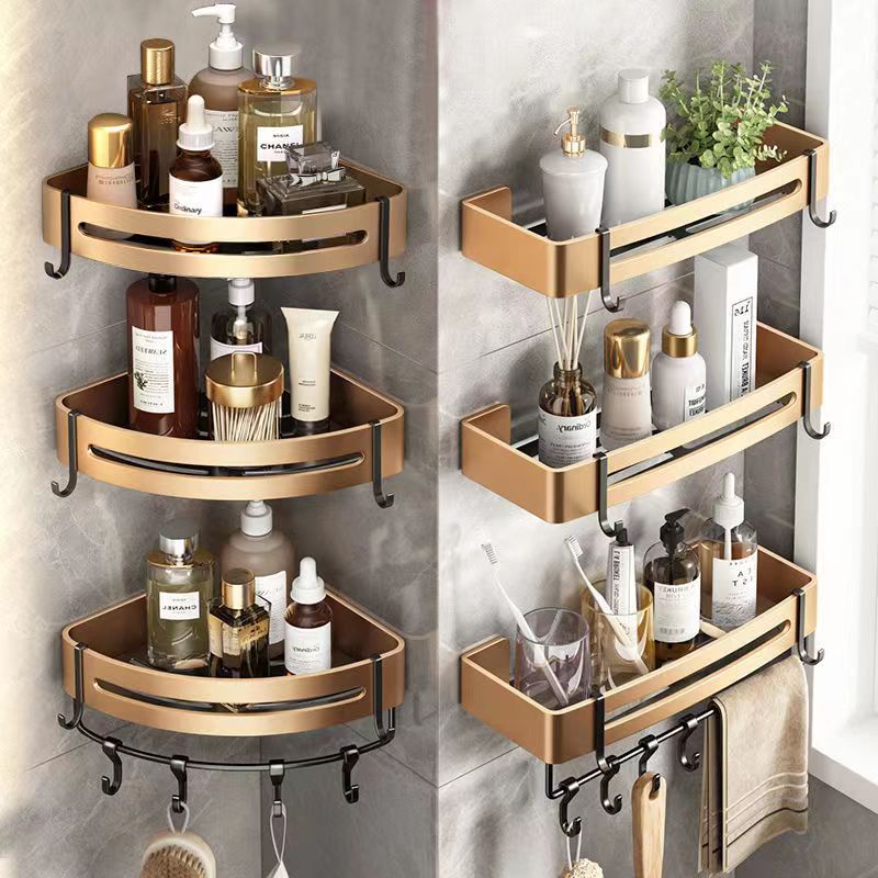 1pc Punch-free Shower Corner Shelf Bathroom Organizer Rack