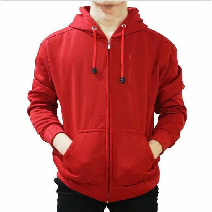 Lowest price Plain Red Hoodie Zipper Jacket Shopee Philippines