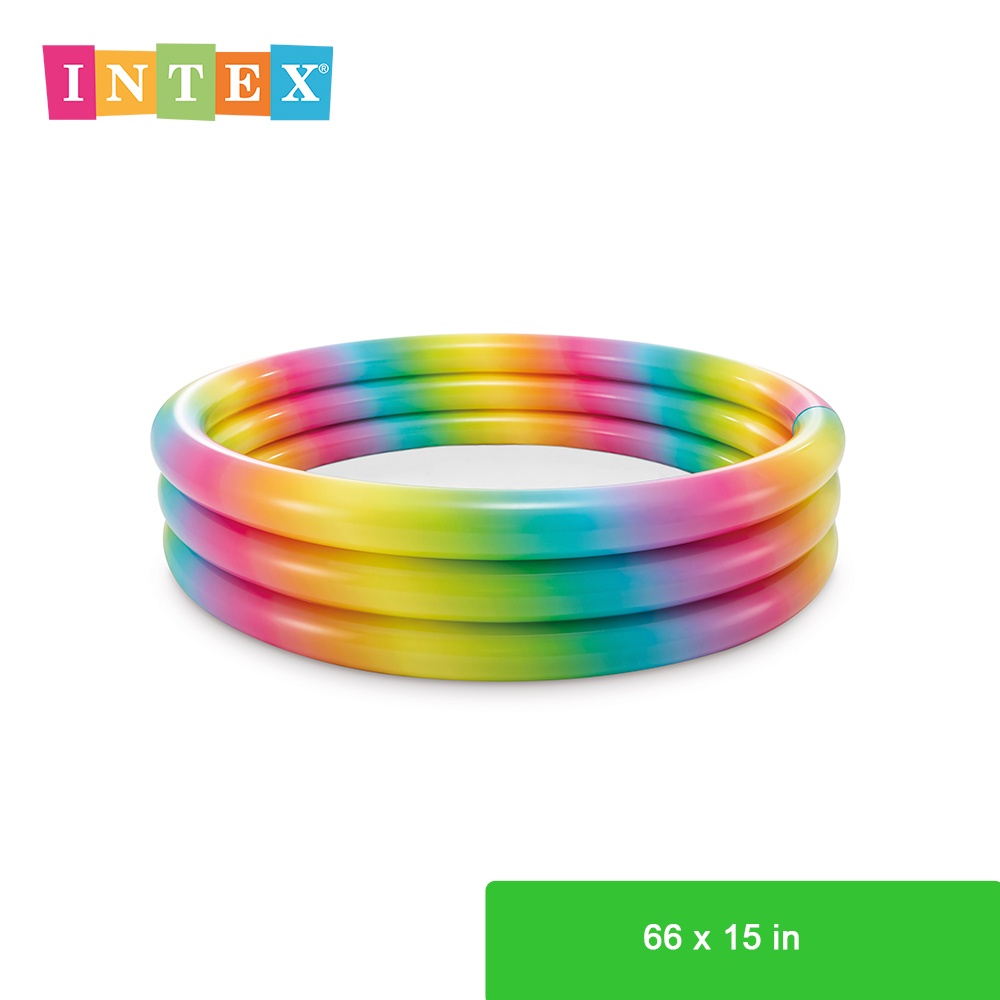 INTEX® 58449 Rainbow Ombre Pool, 3-Ring, Ages 2+ (66 x 15 in) | Shopee ...
