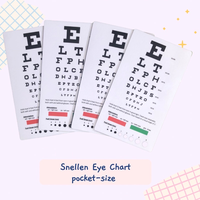 Snellen Eye Chart (pocketsize) Shopee Philippines