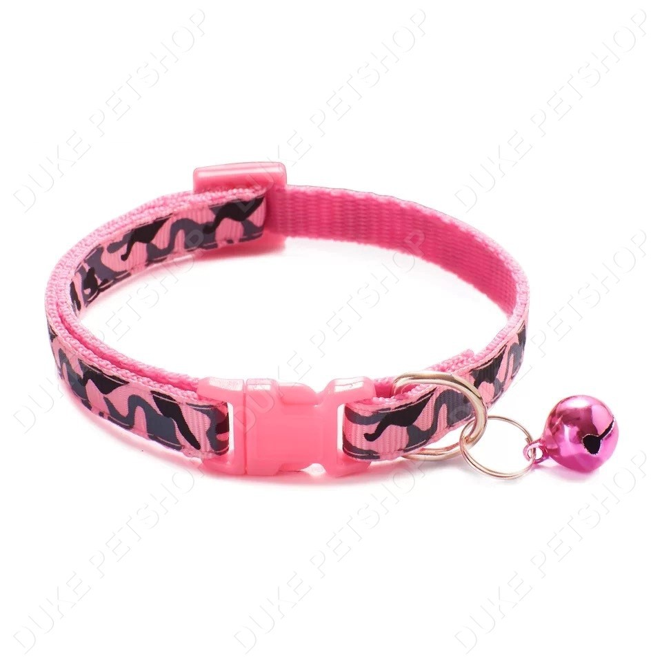 Dog Collar Pet Dog Cat Collars Buckle Polyester Camouflage with Bell