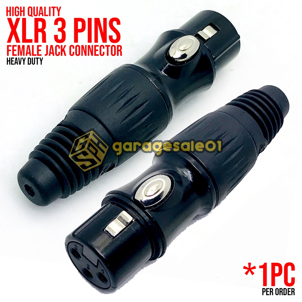 High Quality XLR 3 Pins Female Jack Connector Heavy Duty | Shopee